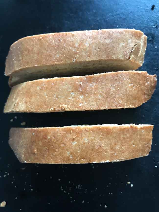 Almond Flour Biscotti photo depicting a smooth brown crust.