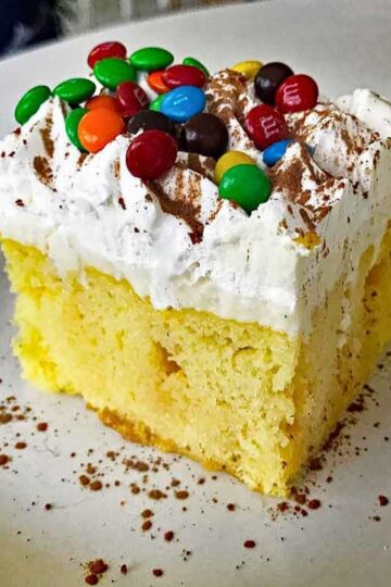 Cannoli Poke Cake recipe with cake mix.