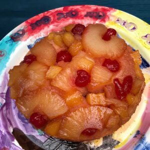 Pineapple Upside Down Cake for Two recipe designed for a 6-inch pan or loaf pan.