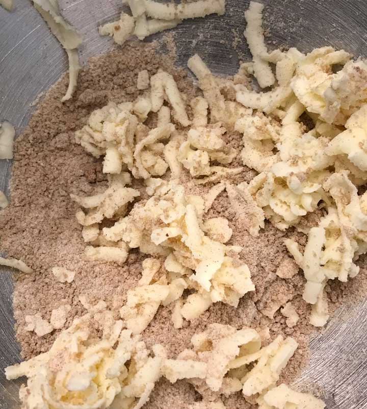 Streusel scones with shreds of butter.