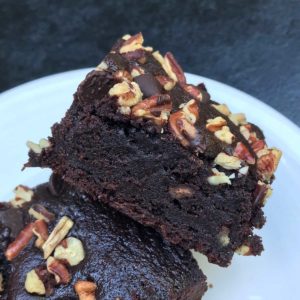 Deep Dish Keto Brownies sweetened with allulose