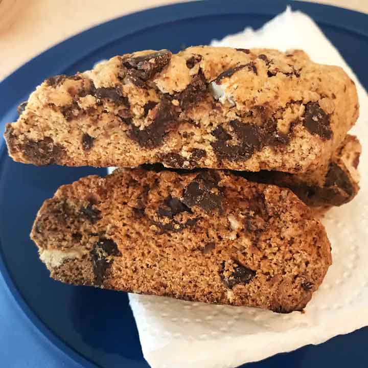 Bourbon Chocolate Pecan Pie Biscotti