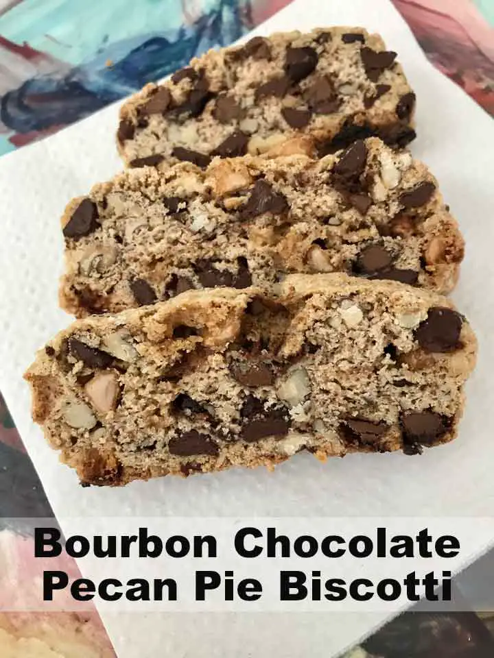 Chocolate Pecan Pie Biscotti with Bourbon