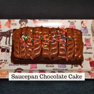 Saucepan Chocolate Cake is a small batch chocolate cake baked in a loaf pan. No mixer required.