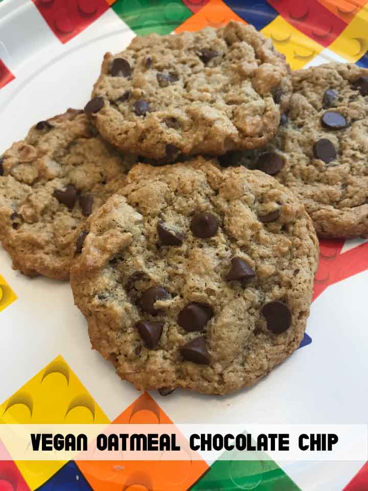 vegan oatmeal chocolate chip with almond butter