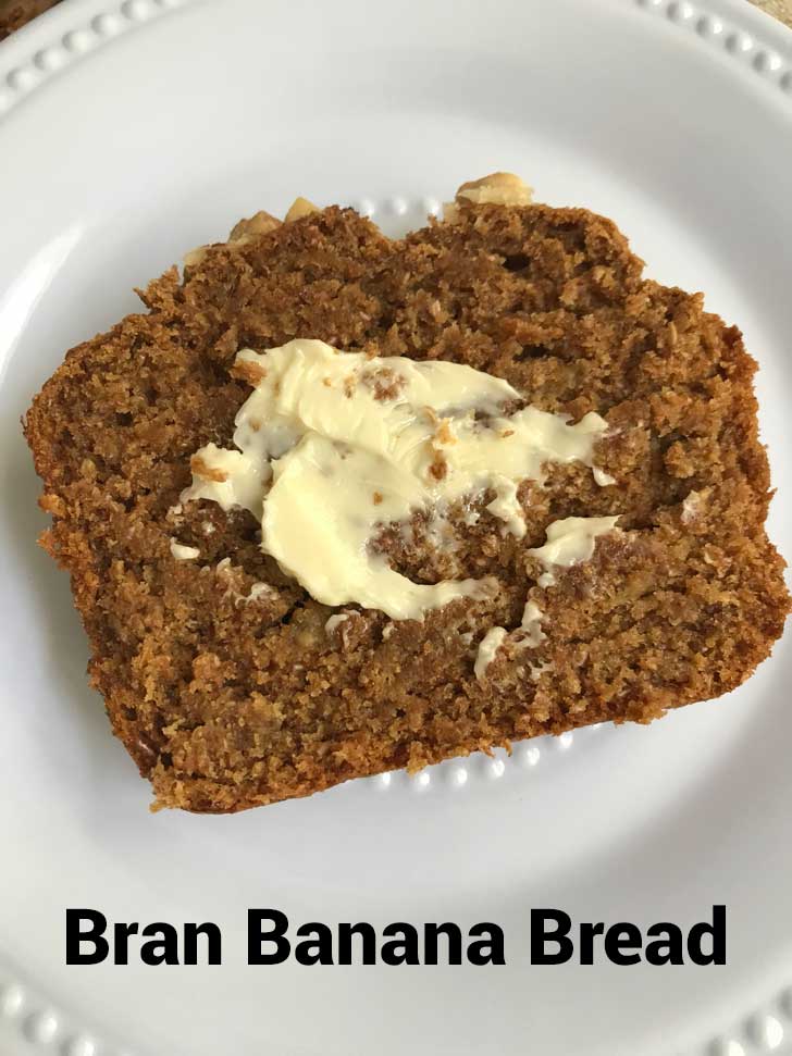 Bran Banana Bread with a little vegan butter on it.