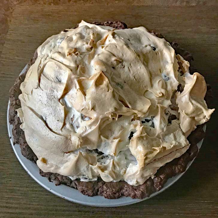 Chocolate Hazelnut Meringue Pie