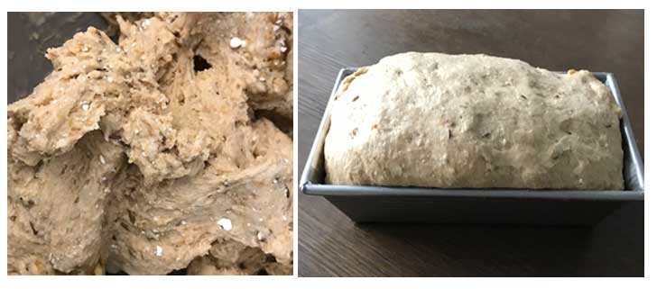 Dough consistency for bread made with cottage cheese.