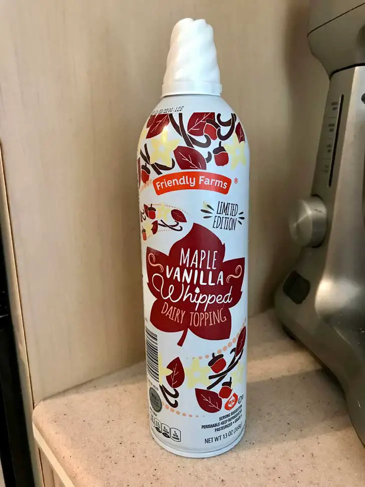Maple Whipped Cream aka Non Dairy Topping from Aldi