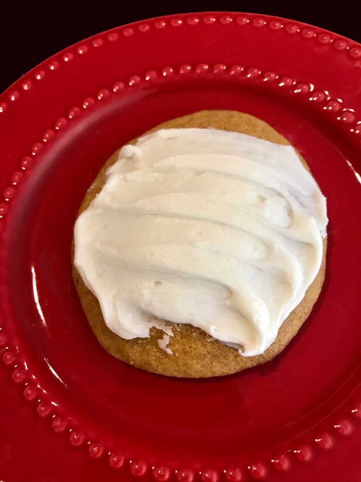 Sue's Pumpkin Cookie with a vanilla frosting recipe.