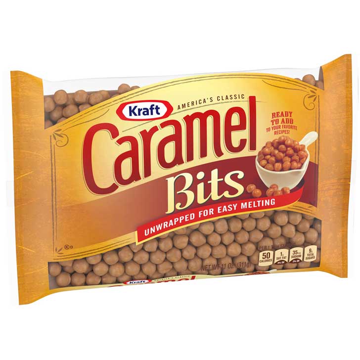 Kraft Caramel Bits are unwrapped caramels for baking.