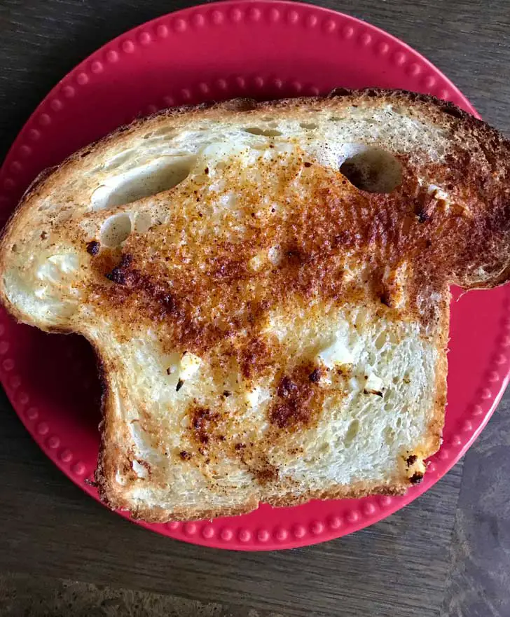 Garlic toast made with Cottage Cheese Bread.