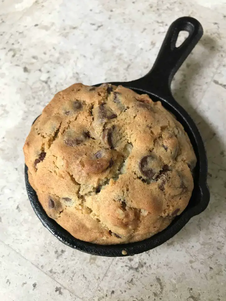 Super Small Levain Copycat baked in a mini skillet.