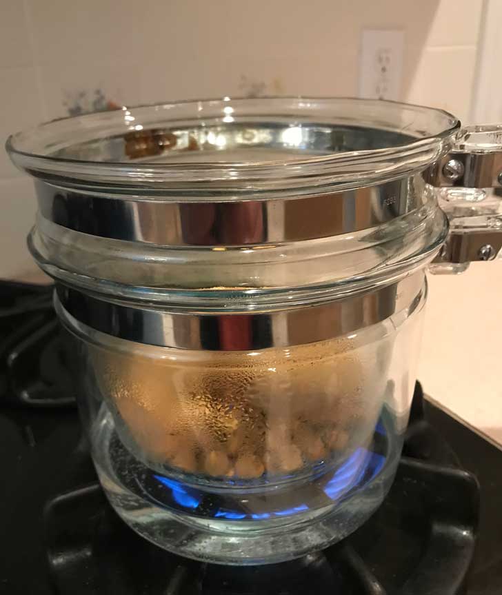 Pyrex Flameware Double Boiler used to make Marshmallow Bars.