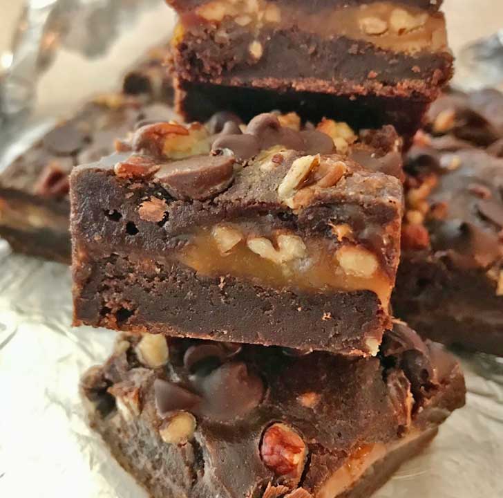 Caramel Brownies Made With Kraft Caramel Bits