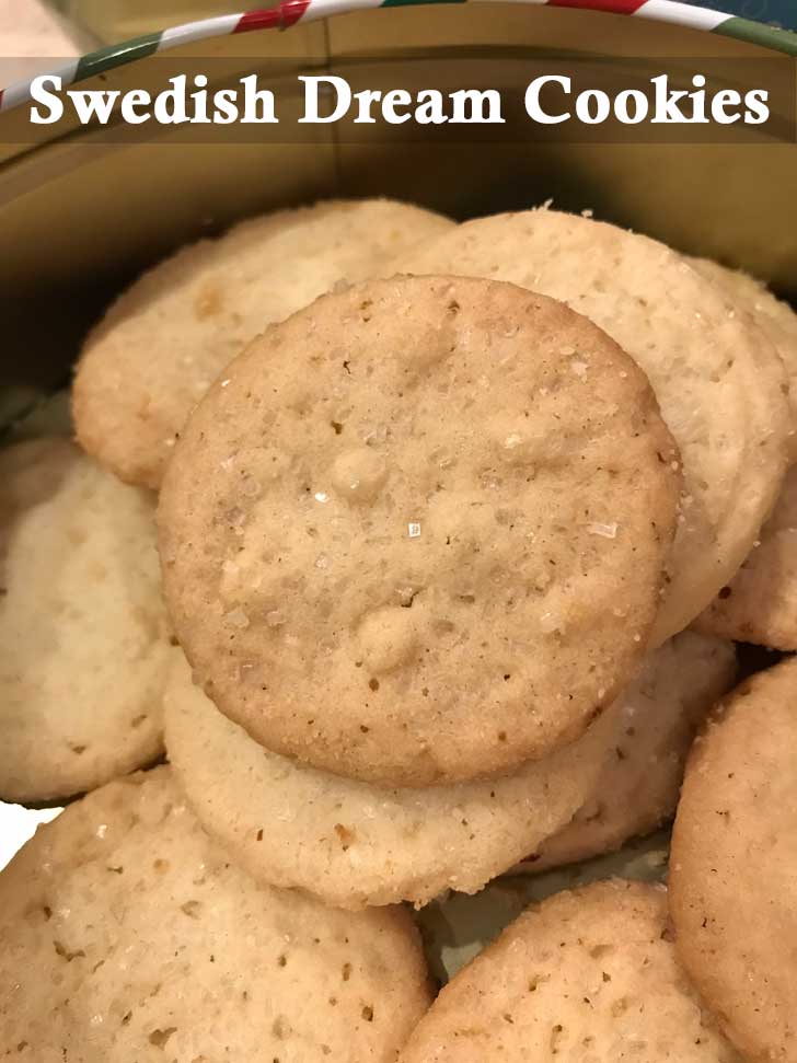 Swedish Dream Cookies are light and crisp cookies made with baker's ammonia aka ammonium carbonate.