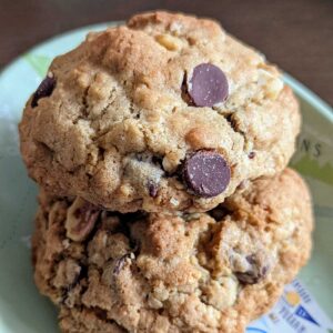 Rocky Mountain Cookies are thick oatmeal chocolate chip cookies from The Silver Palate Good Times cookbook.