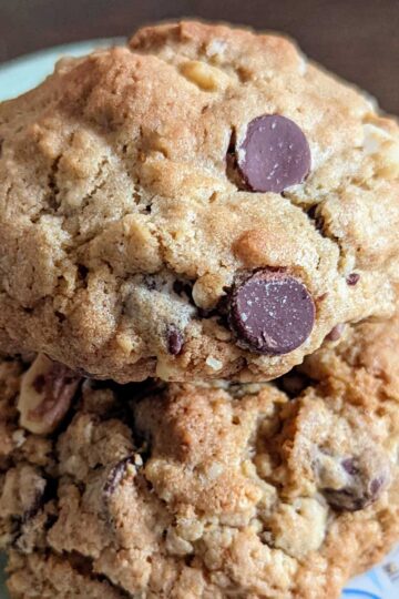 Rocky Mountain Cookies are thick oatmeal chocolate chip cookies from The Silver Palate Good Times cookbook.