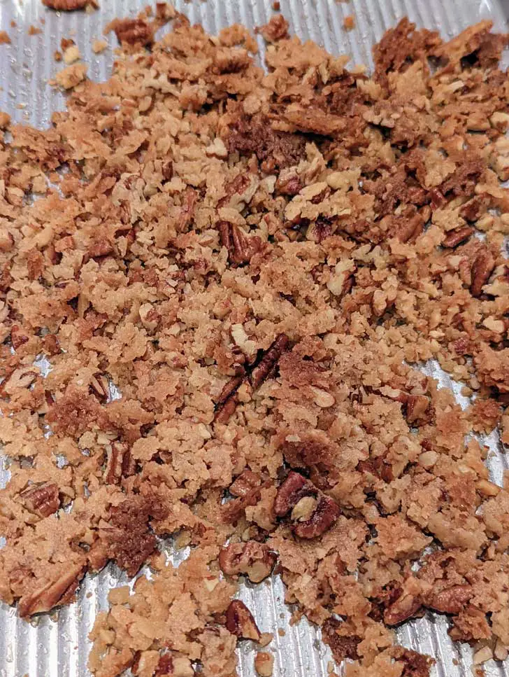 Cookie Crunch made with pecans, butter and flour.