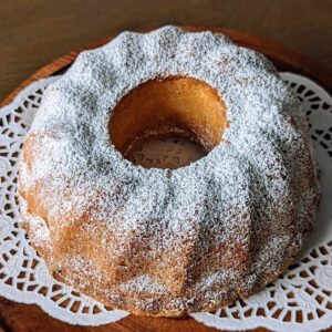 Peach Pound Cake with peach flavored Jell-O in the recipe.