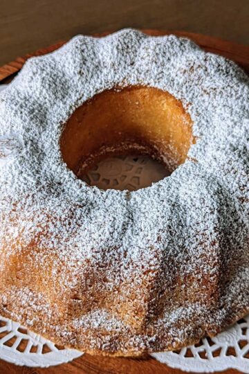 Peach Pound Cake with peach flavored Jell-O in the recipe.