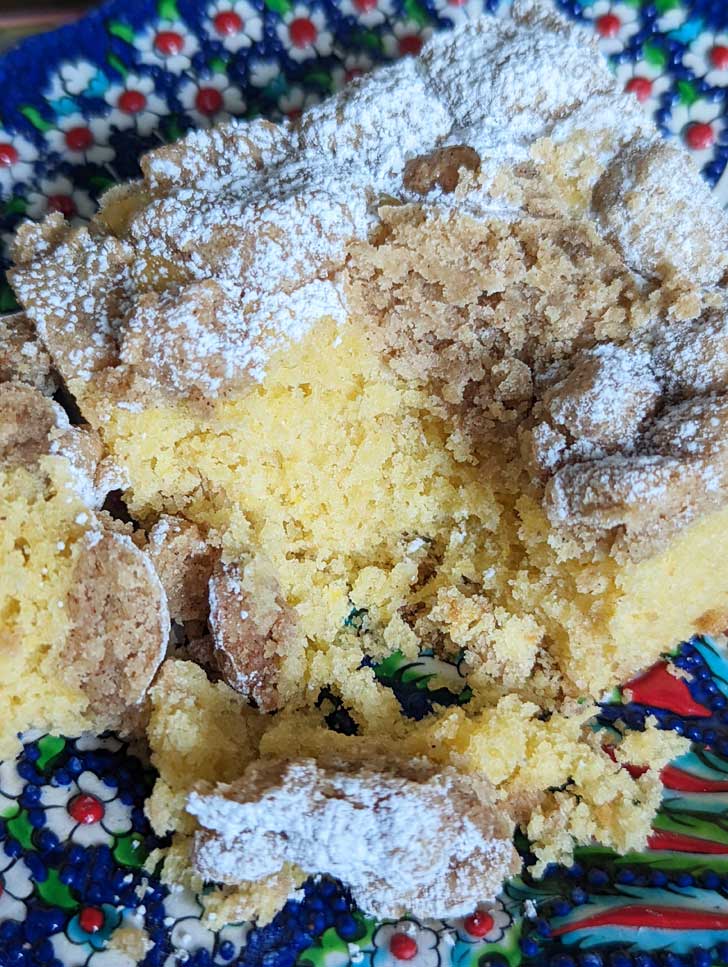 Espresso Crumb Cake with a light brown sugar topping.