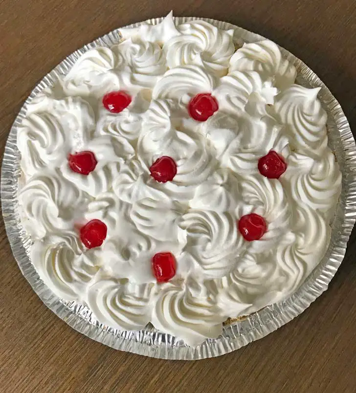 Frozen Lemonade Pie made with cream cheese and lemonade concentrate