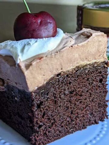 8-inch square chocolate cherry cake
