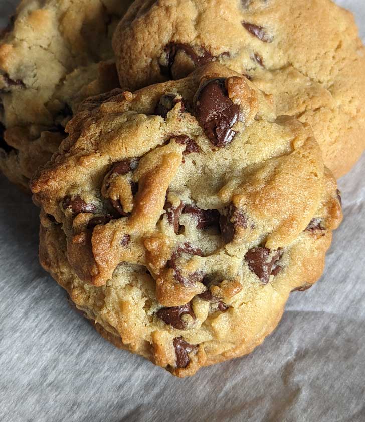 All Brown Sugar Chocolate Chip Cookies made with bread flour.