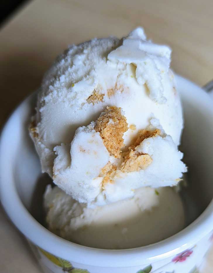 Key Lime Coconut Milk Ice Cream that has not yet softened.