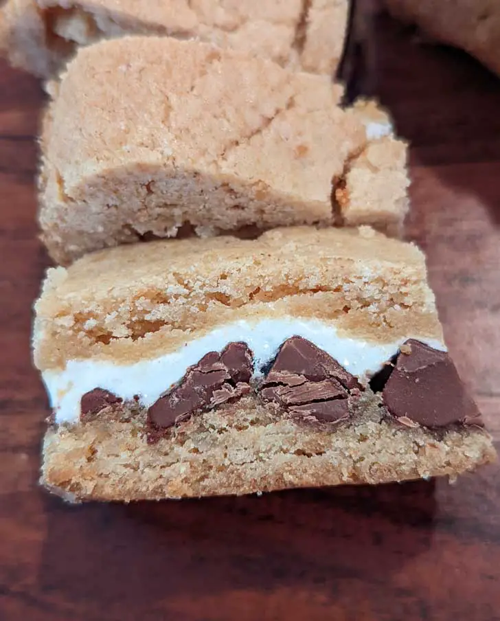 S'mores Bars made with gluten-free flour and graham crackers.