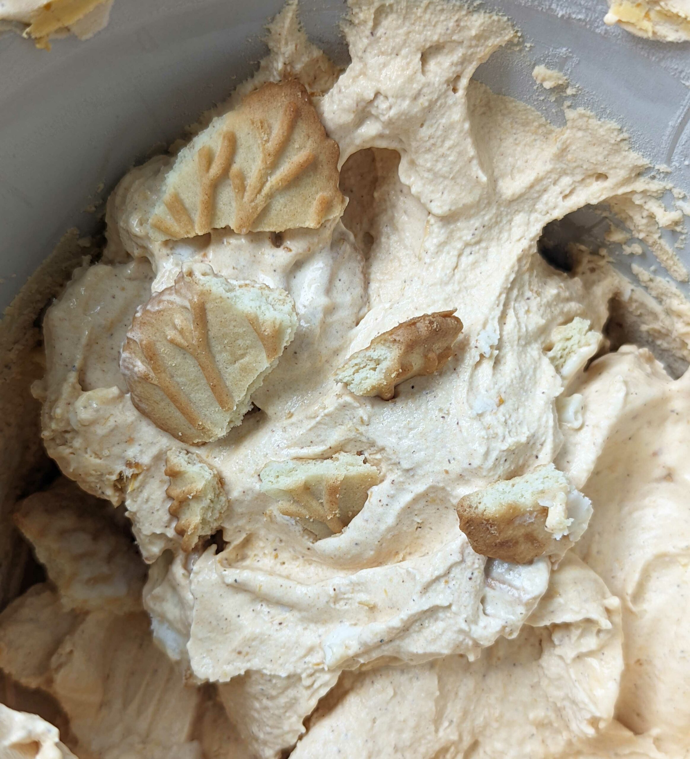 Quick pumpkin ice cream with maple cookies.