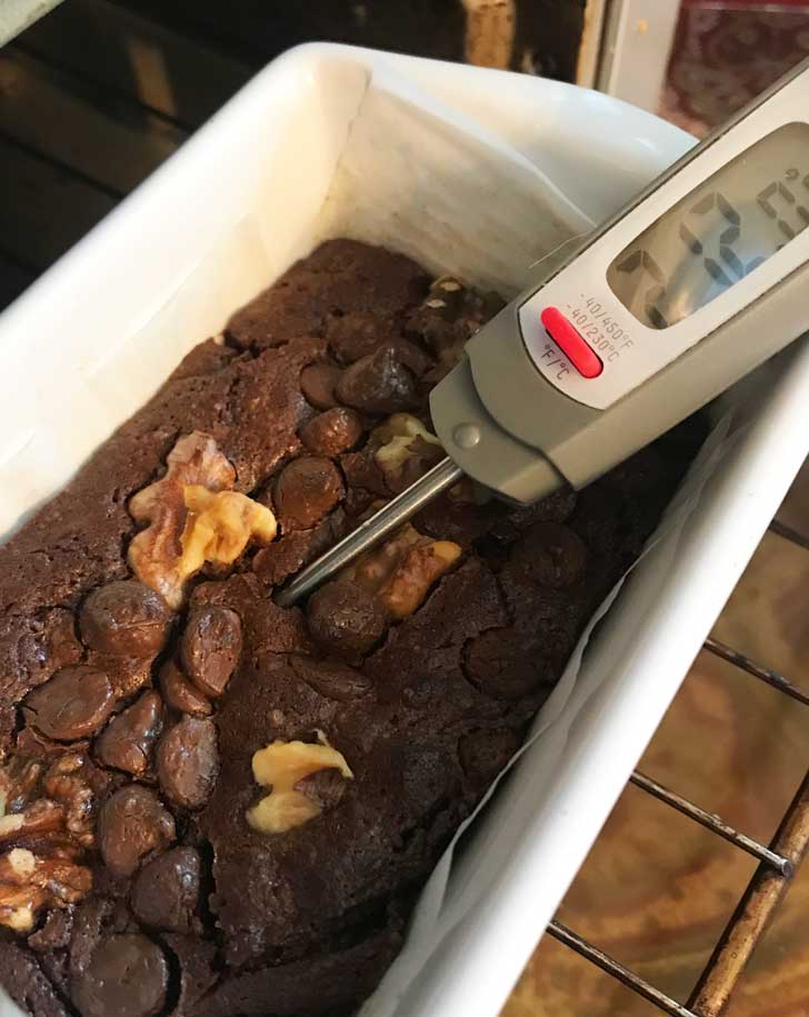 Self-Rising Flour Mini Loaf Pan Brownies from toaster oven internal temperature