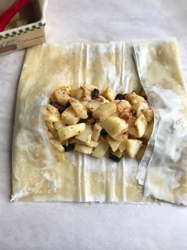 Folding process for Toaster Oven Apple Strudel.