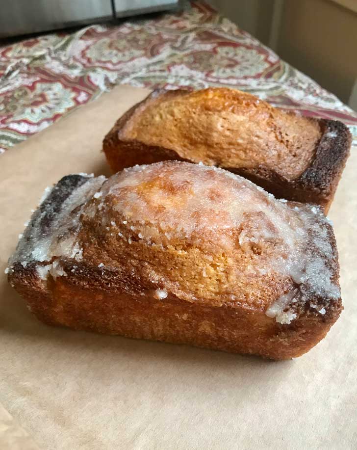 Duncan Hines Lemon Pound Cake recipe baked in mini loaf pans.