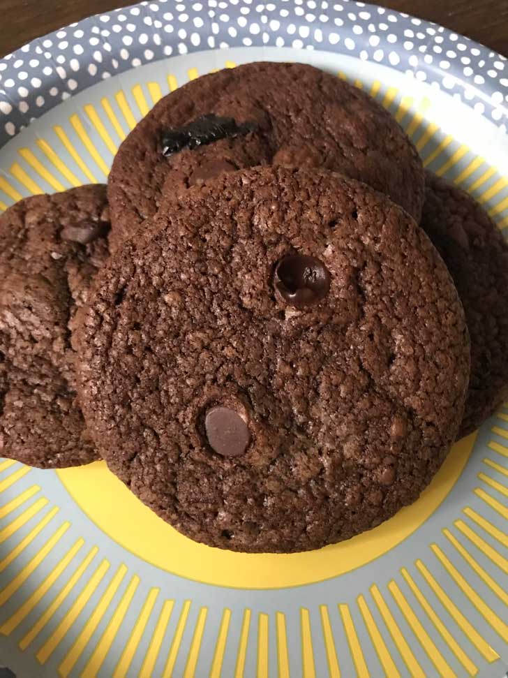 Gluten-free Black Forest Cookies made with melted chocolate.