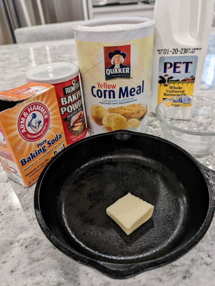 Ingredients for no sugar no flour cornbread