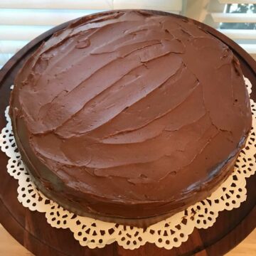 gluten-free chocolate cake with Swiss chocolate meringue buttercream