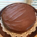 gluten-free chocolate cake with Swiss chocolate meringue buttercream