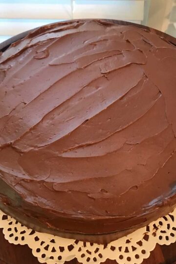 gluten-free chocolate cake with Swiss chocolate meringue buttercream