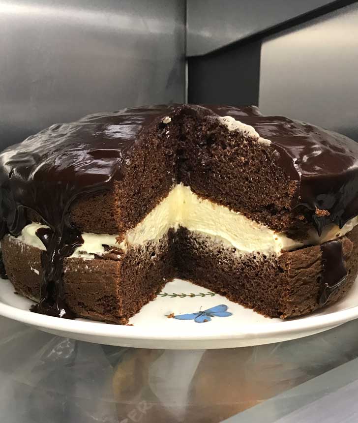 Refrigerator shot of cross-section.