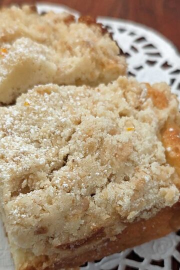 Lemon Crumb Cake recipe with lemon curd.