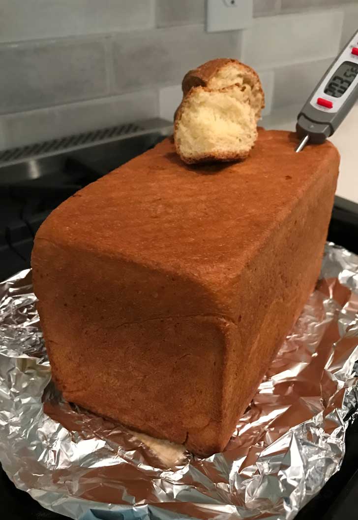 Dr. Michael's Yeasted Cornbread baked in a Pullman loaf for sandwich bread.