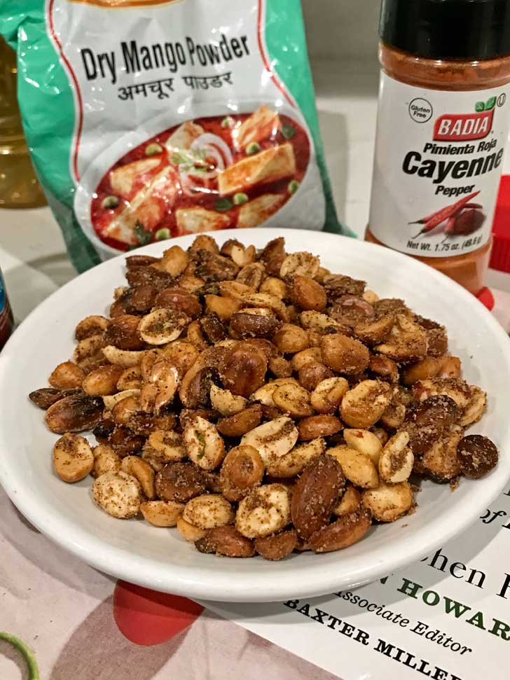 Hot Hot Peanuts with amchur (dried mango powder).