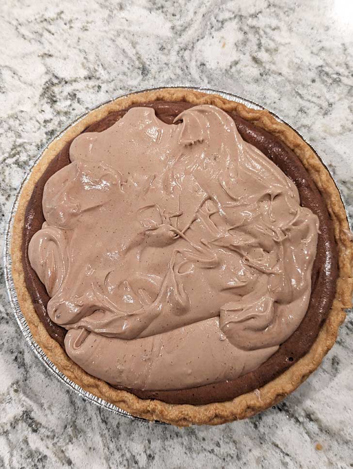 Frozen Baked Pie Crust with Two Tone Chocolate Mousse