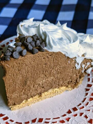 Slice of chocolate chiffon pie