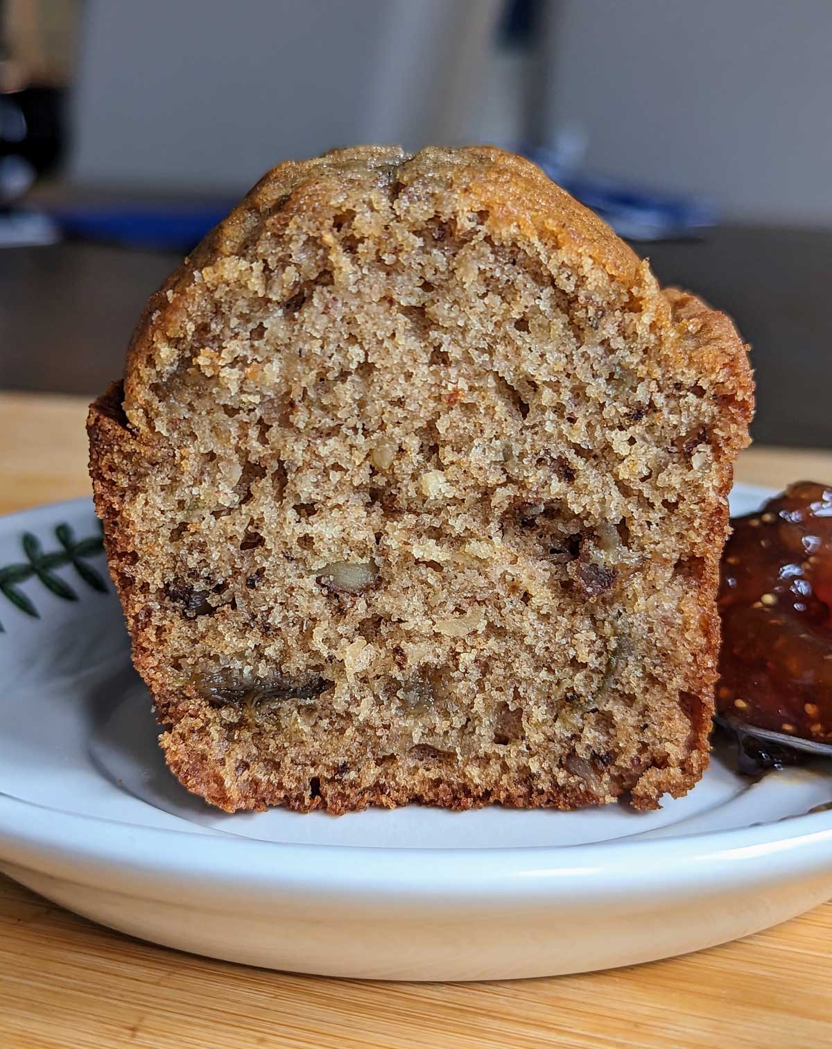 Spiced Quick Bread cut to show texture.