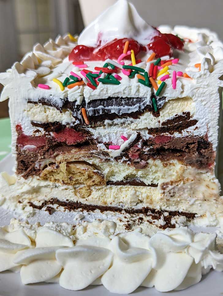 Banana Split Ice Cream Sandwich Cake 