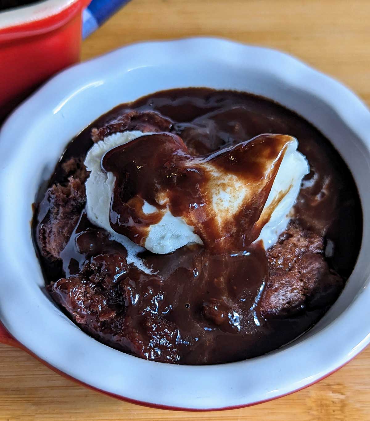 Chocolate Pudding Cake Recipe with Ice Cream