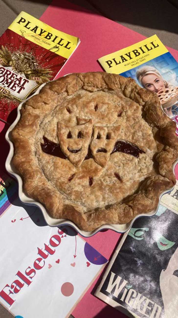 Falsettos Cherry Berry Pie with theatre masks